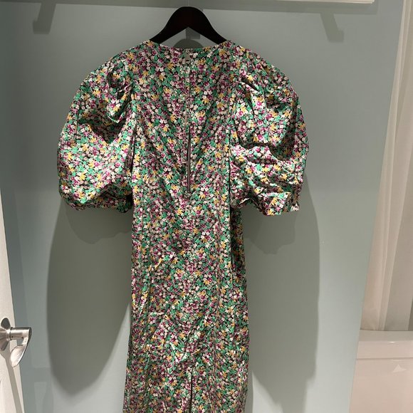 H&M Ballon sleeve floral maxi cotton dress - Picture 4 of 5